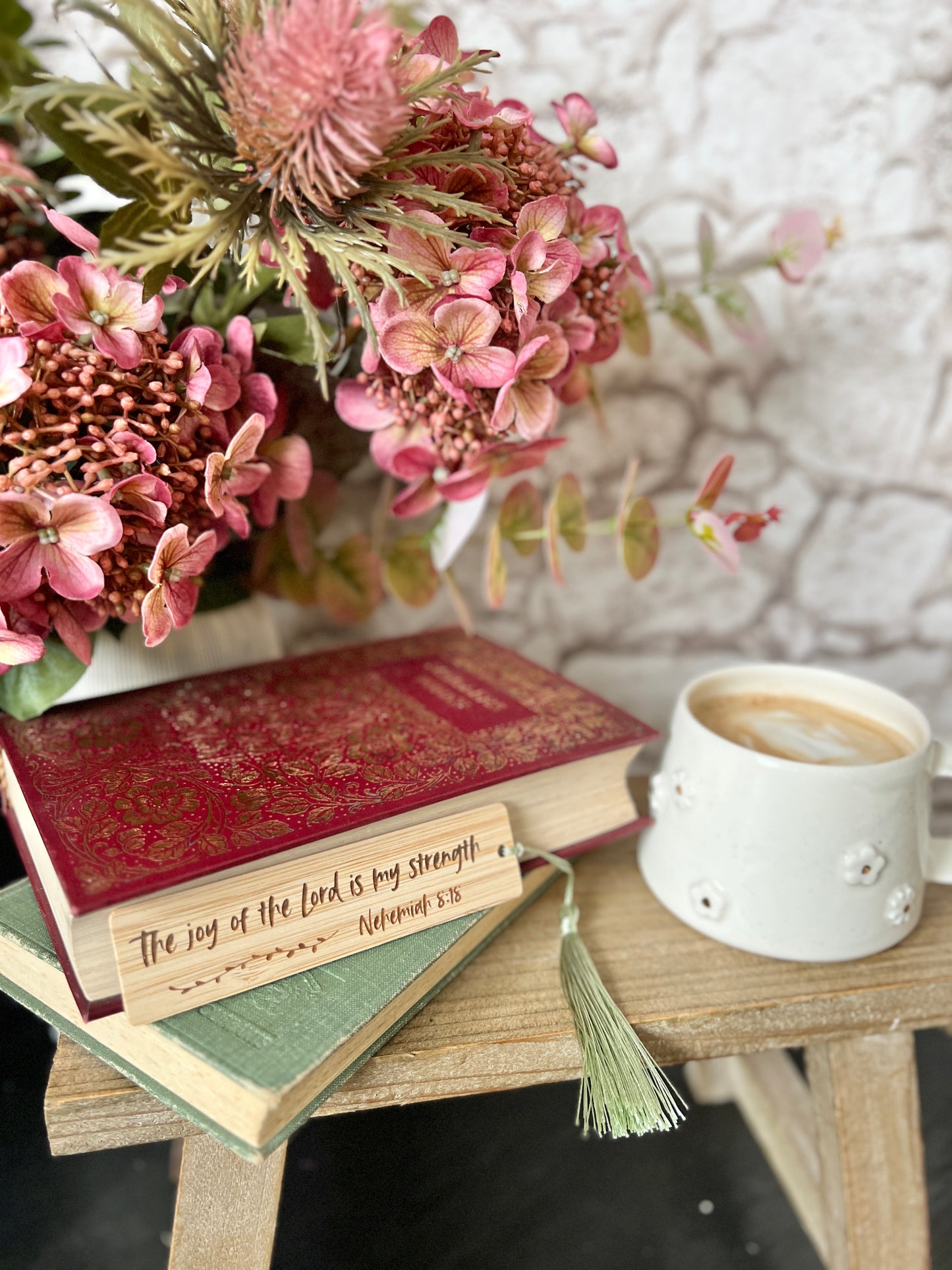 Joy of the Lord wooden engraved bookmark