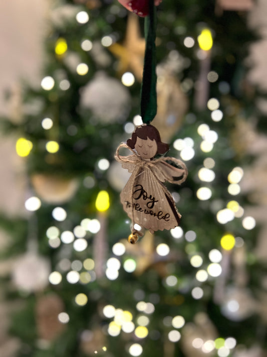 Joy to the World angel tree decoration