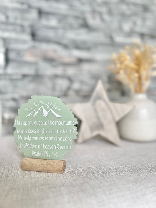 I lift my eyes up Psalm 121 acrylic plaque