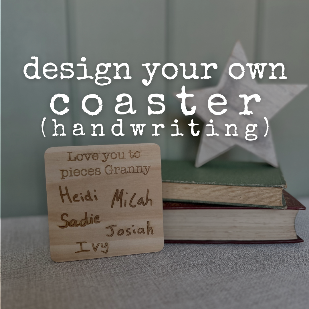 Handwriting wooden engraved coaster (personalised)