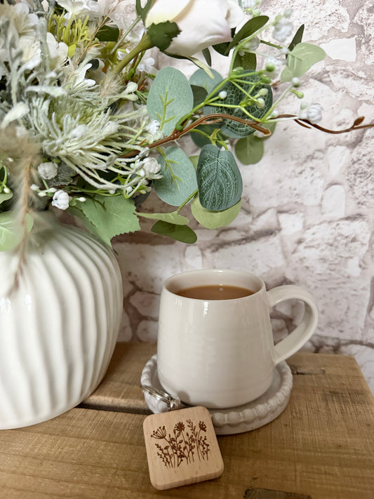 Wildflowers engraved keyring
