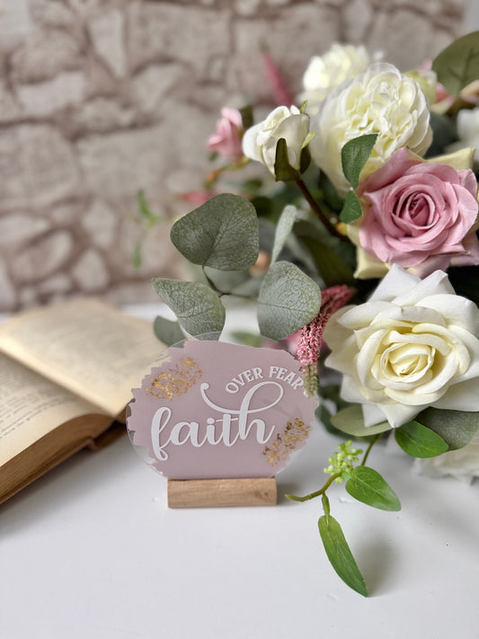 Faith over fear acrylic plaque