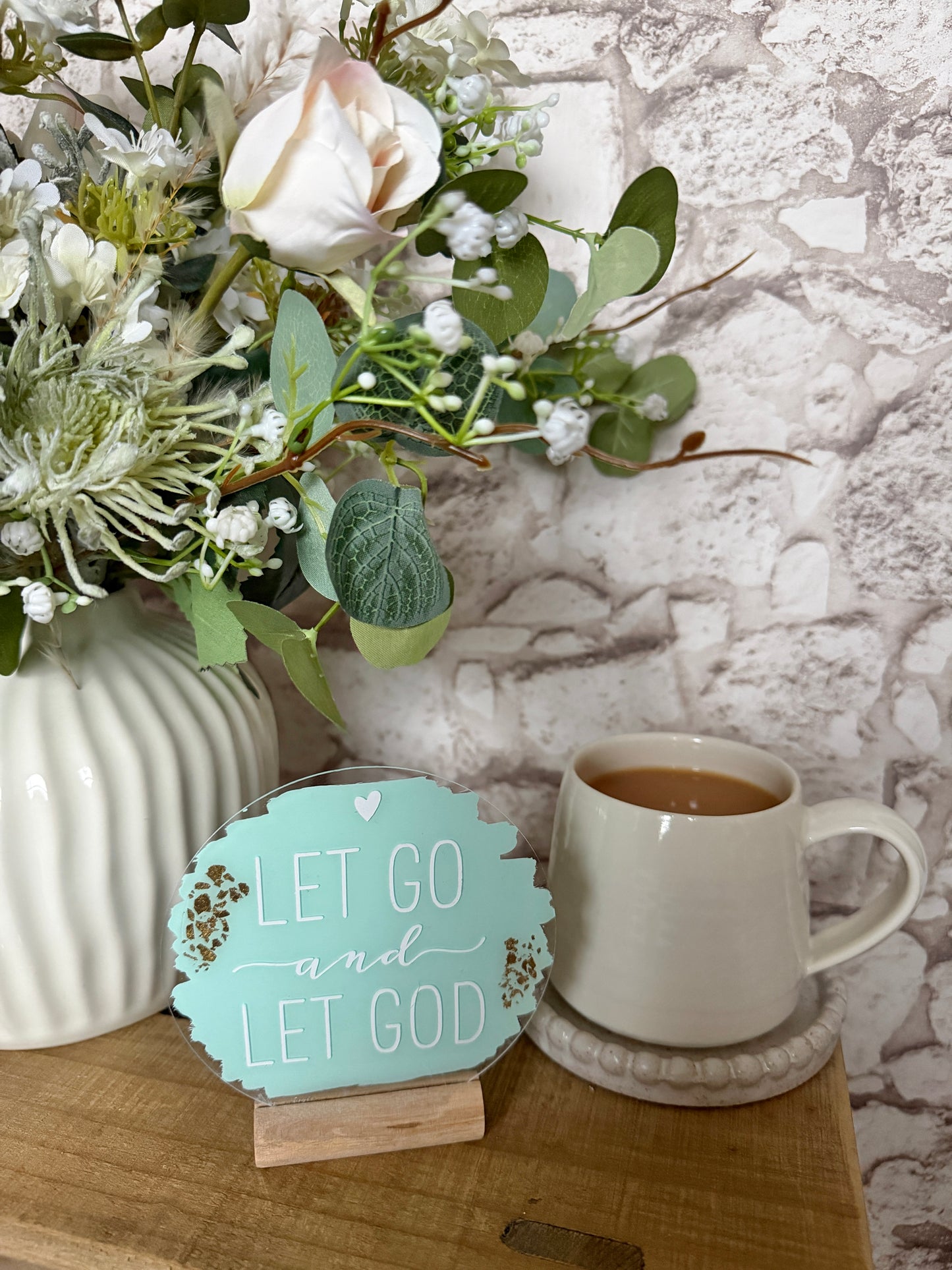 Let go and let God acrylic plaque