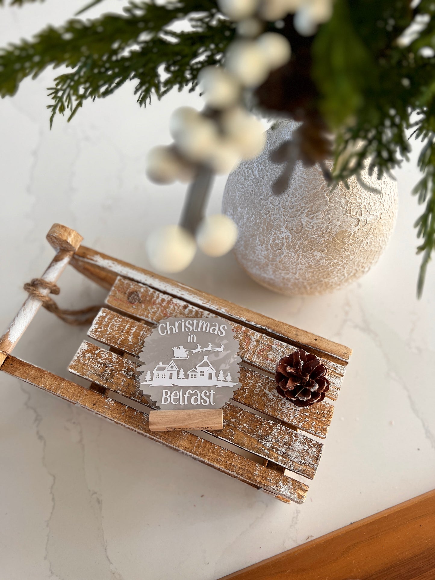 Christmas in [your town/village name] personalised acrylic plaque