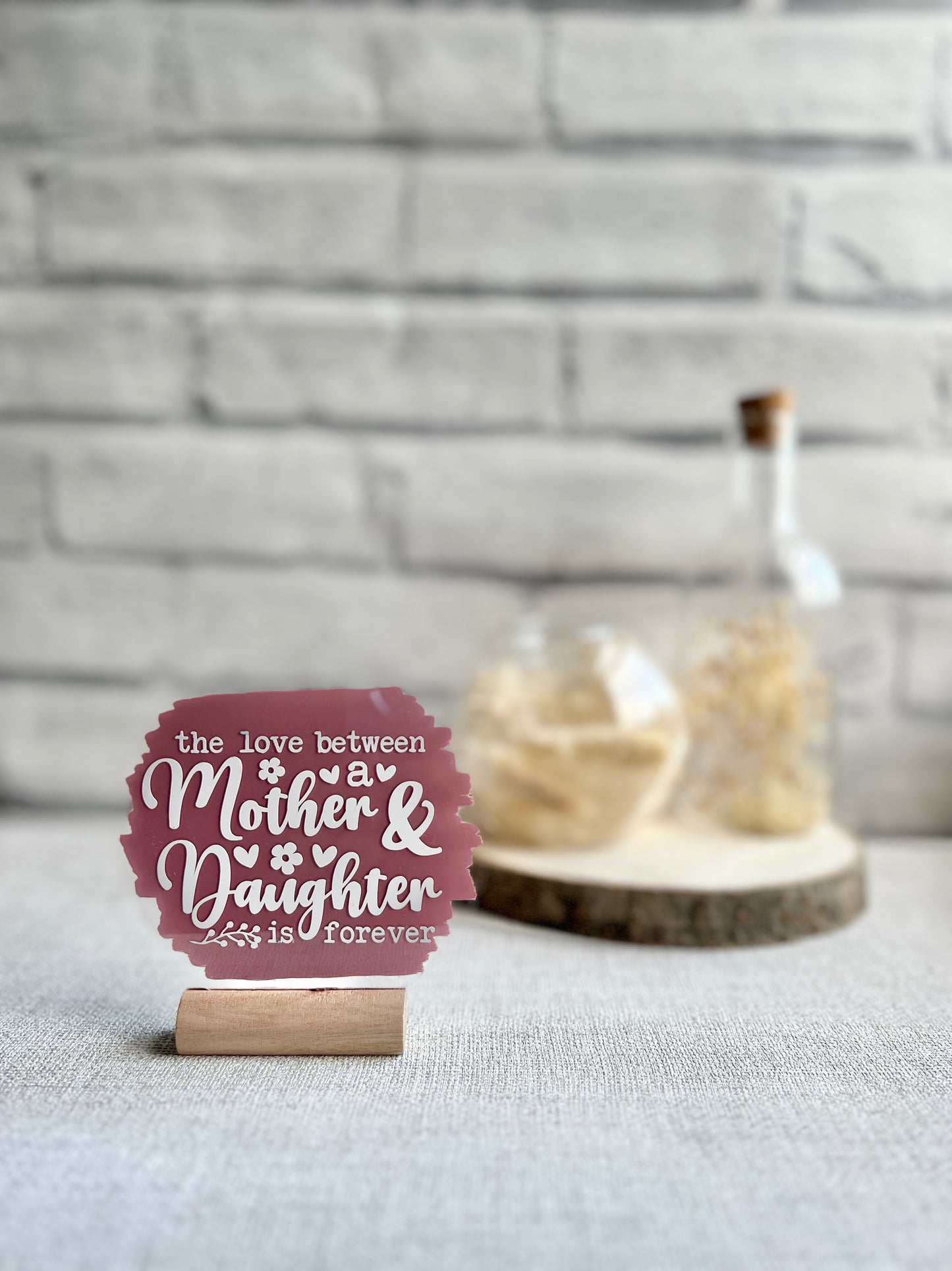 Love between mother and daughter acrylic plaque