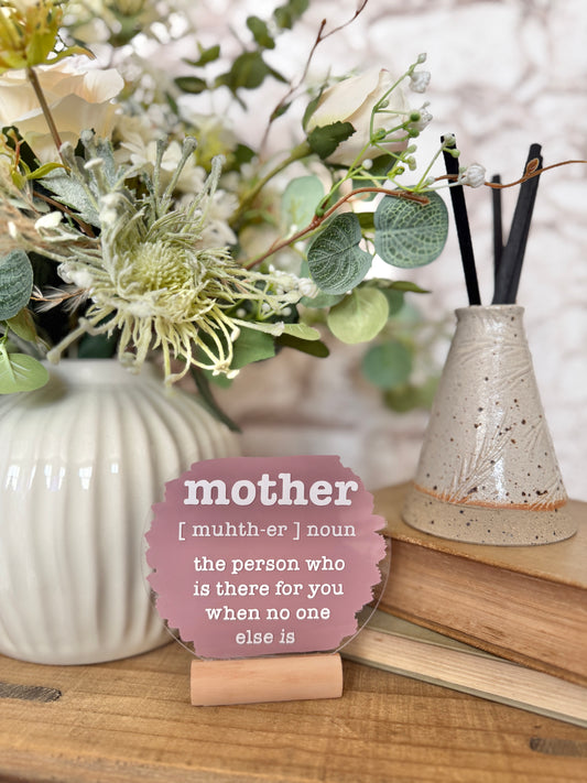 Mother definition acrylic plaque