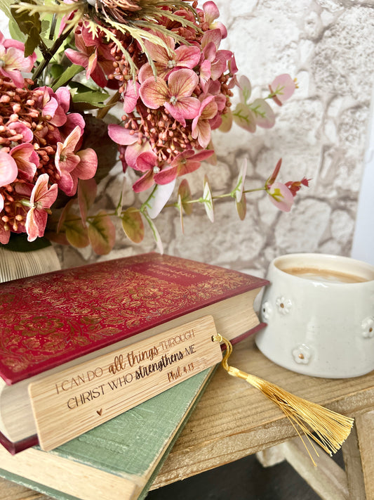 I can do all things wooden engraved bookmark
