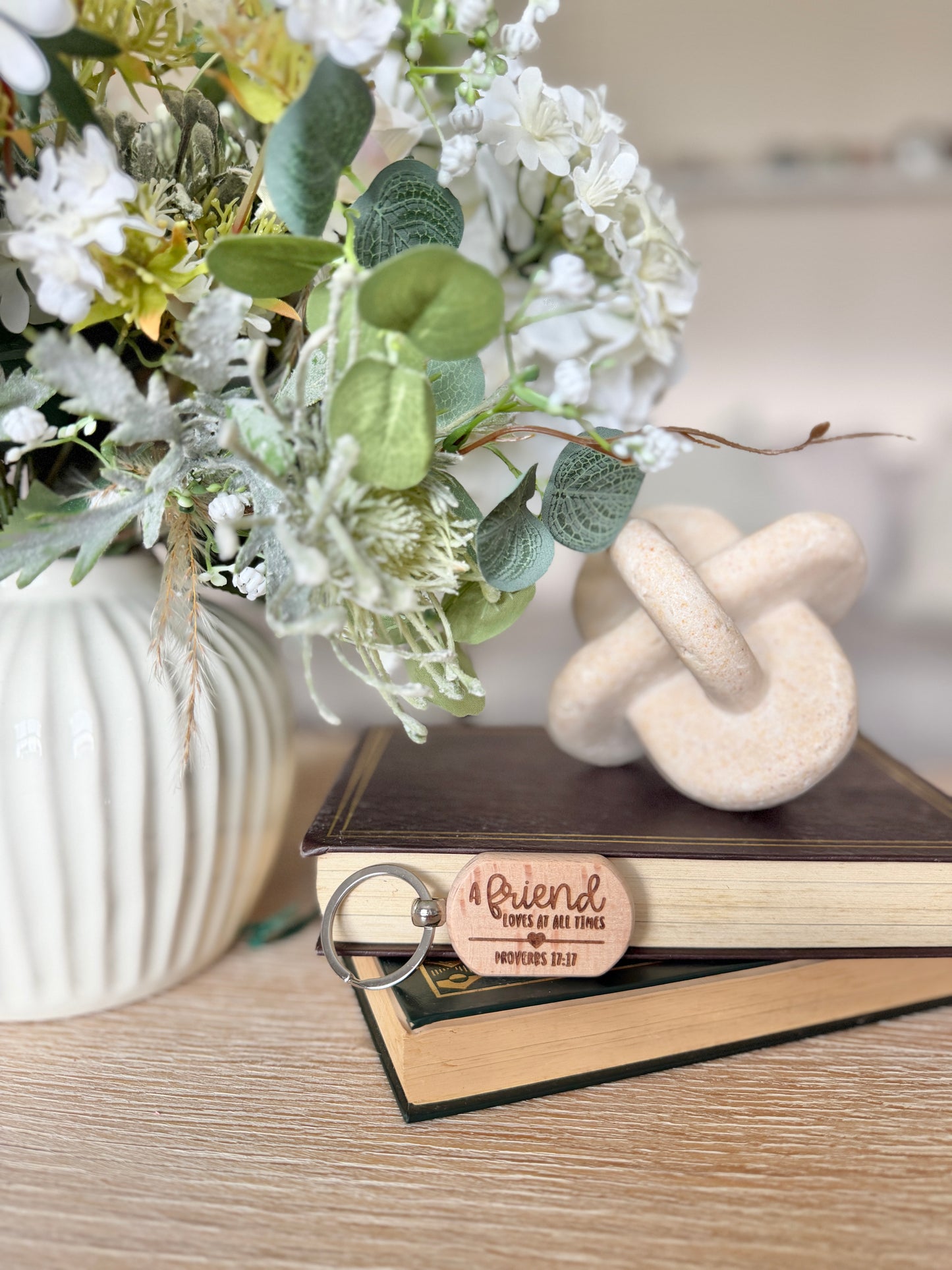 A friend loves at all times engraved keyring