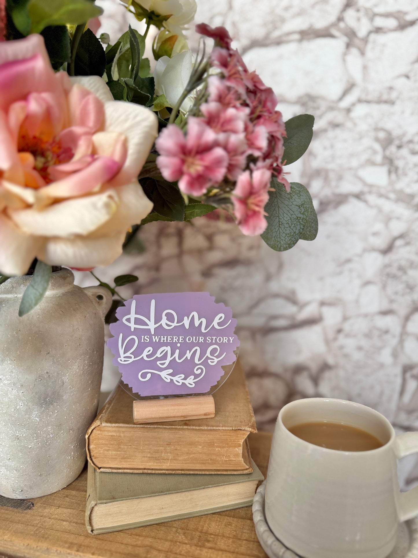 Home is where our story begins acrylic plaque