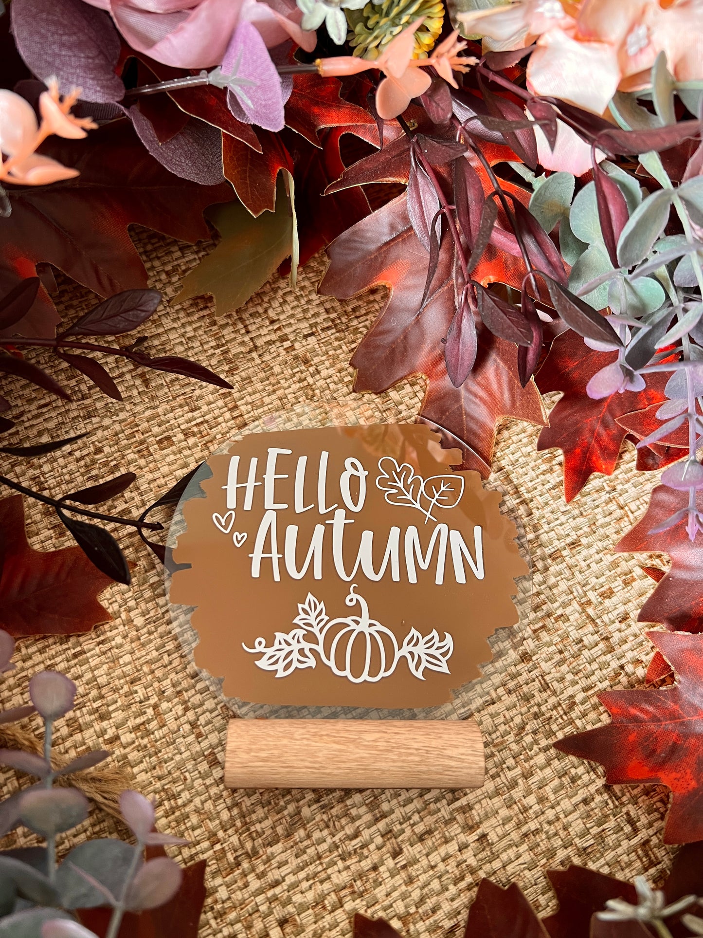 Hello Autumn plaque