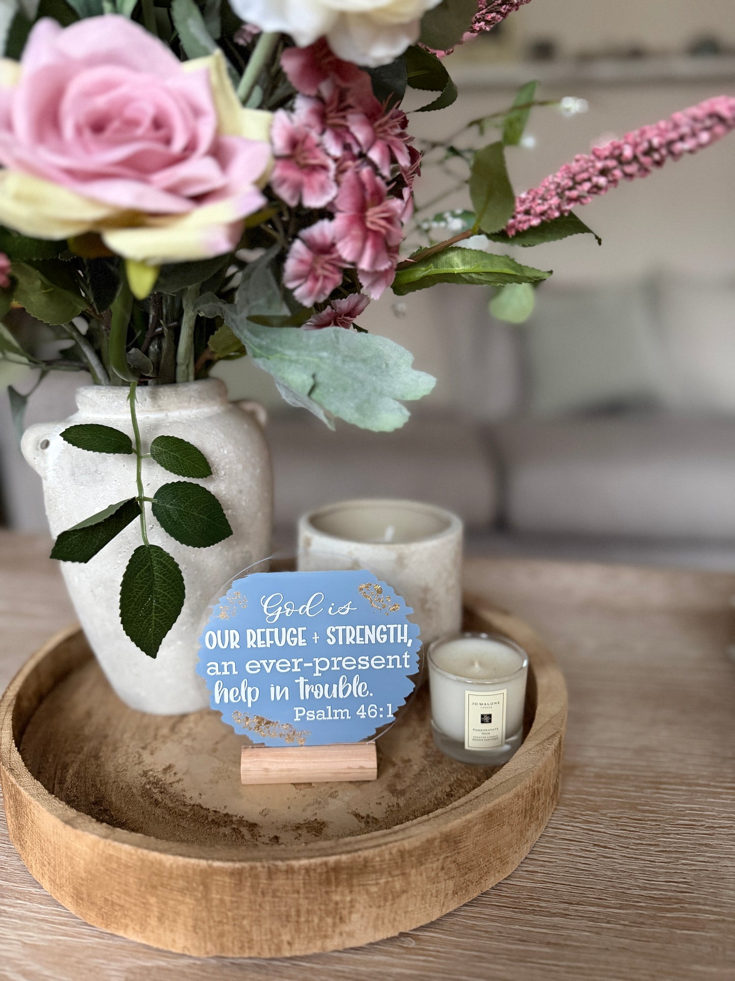 God is our refuge and strength acrylic plaque