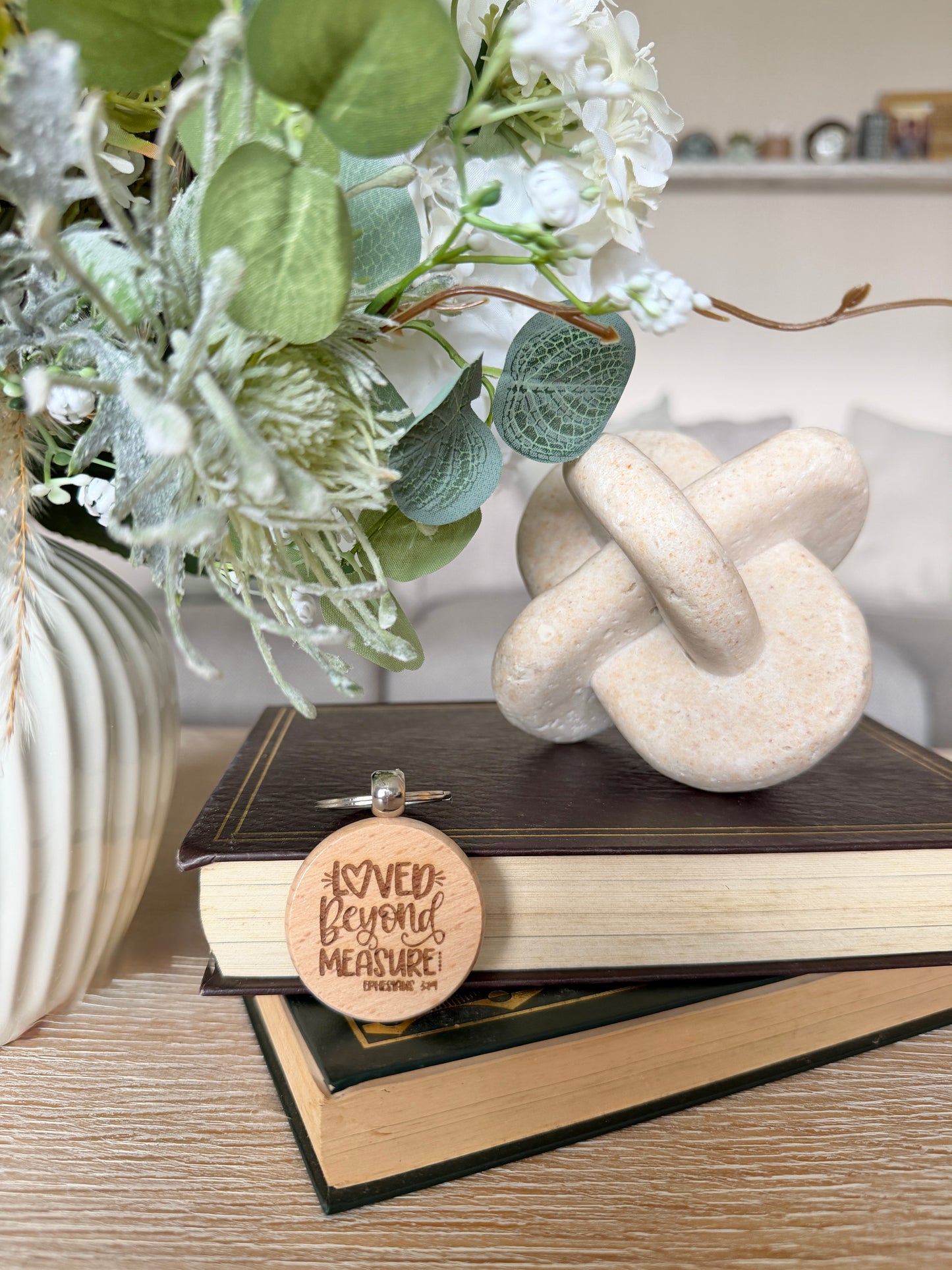Loved beyond measure engraved keyring