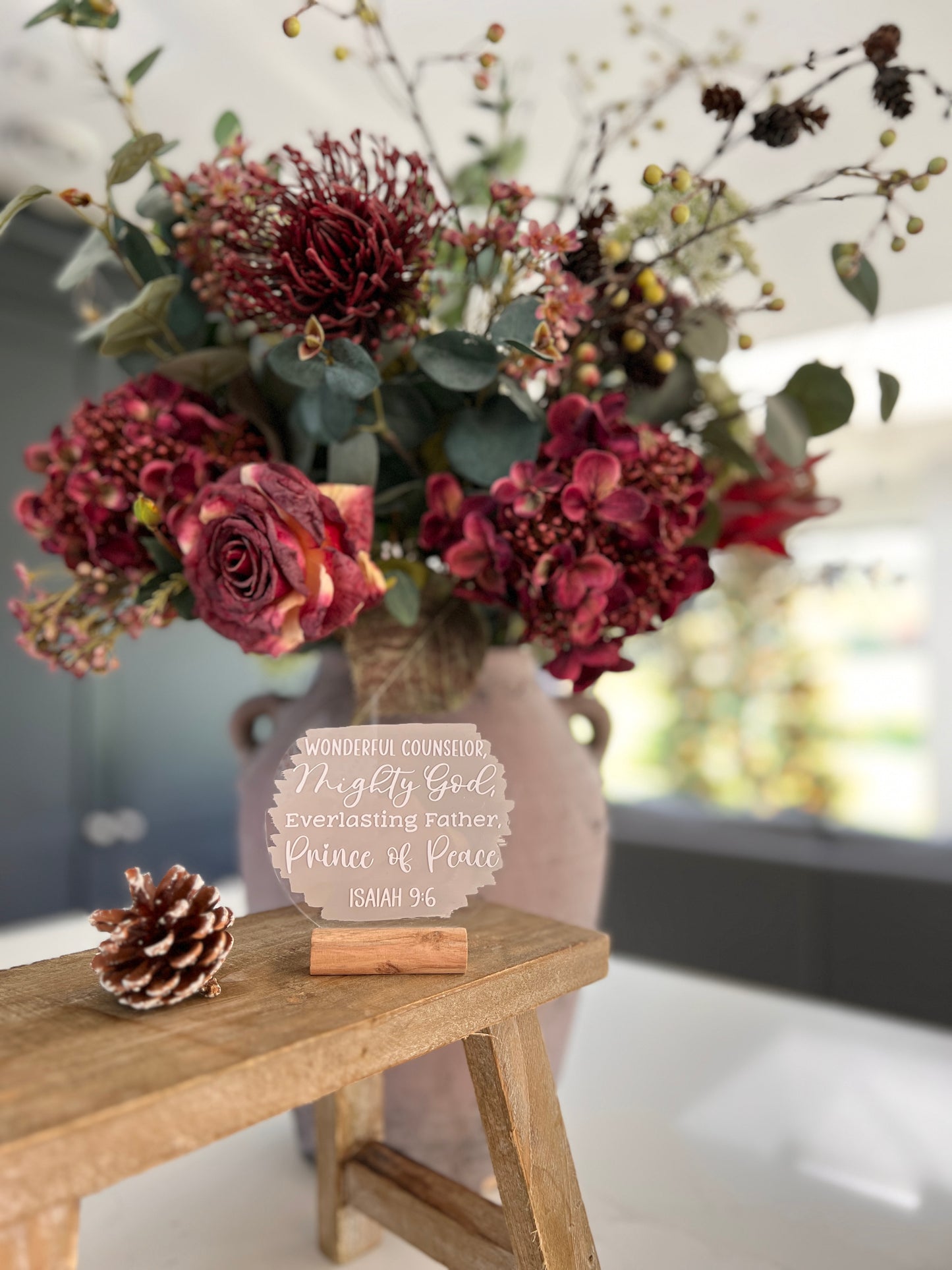 Wonderful counsellor, Mighty God  acrylic plaque