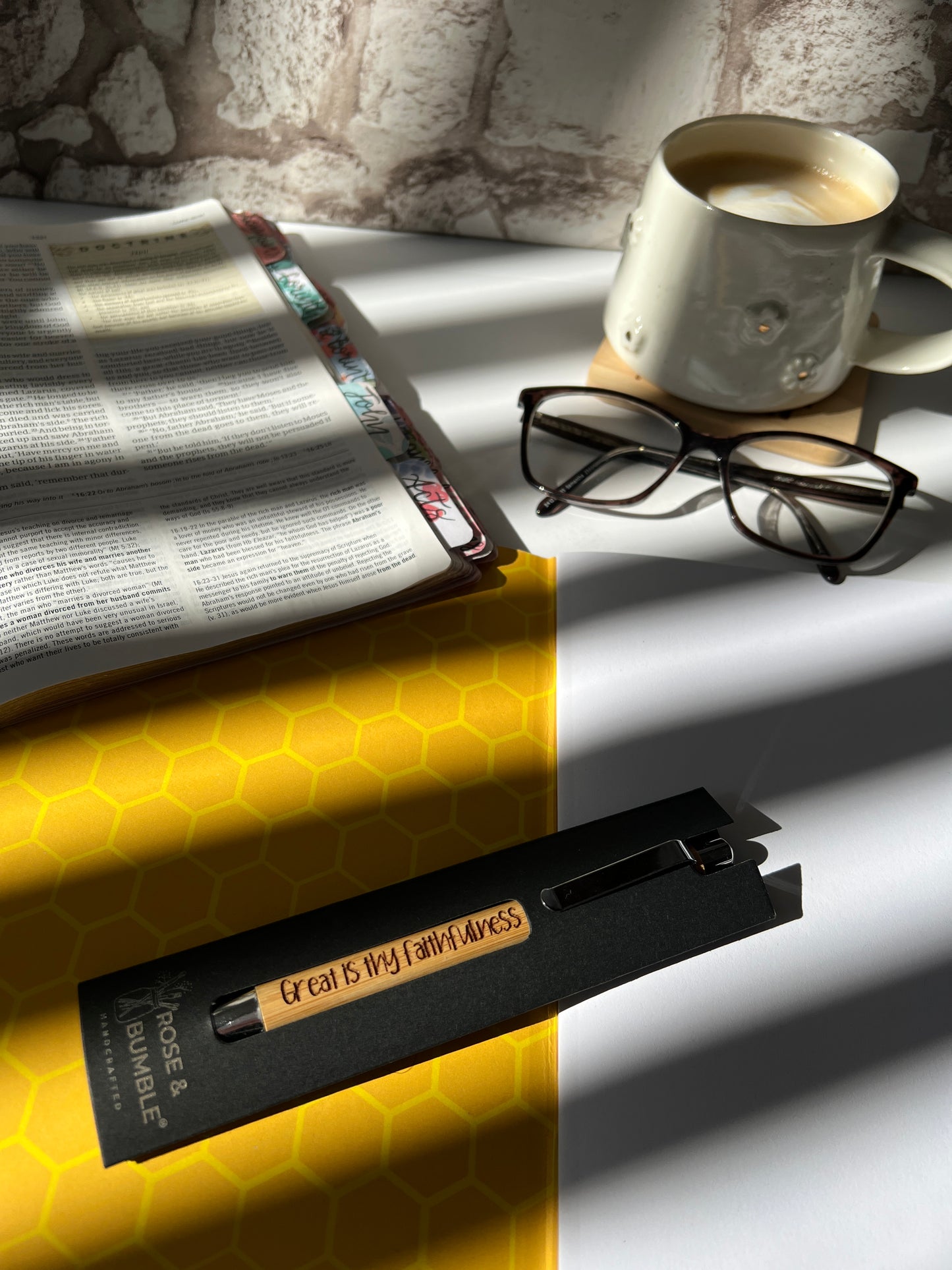 Great is thy faithfulness engraved bamboo pen