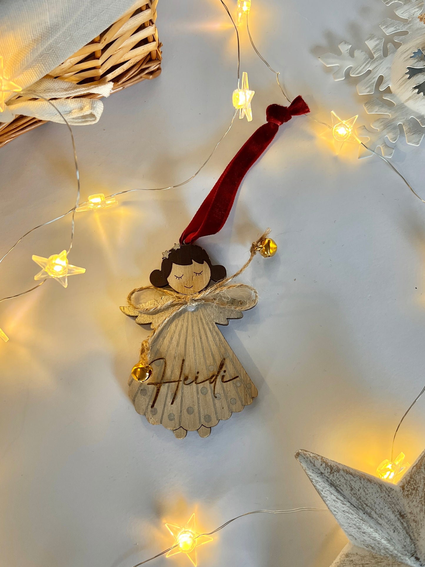 Personalised angel tree decoration