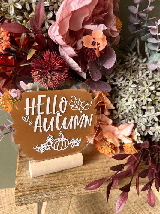 Hello Autumn plaque
