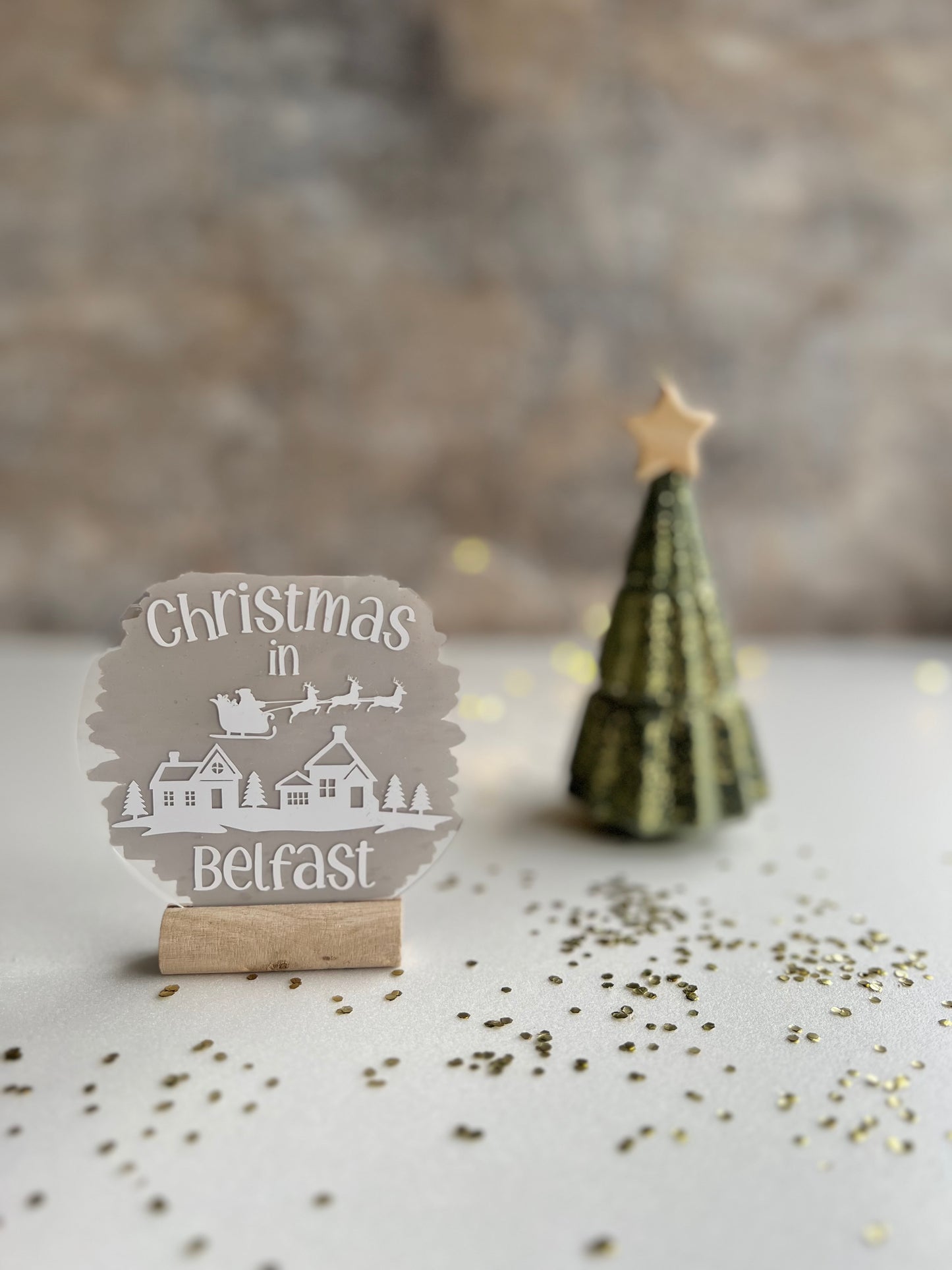 Christmas in [your town/village name] personalised acrylic plaque