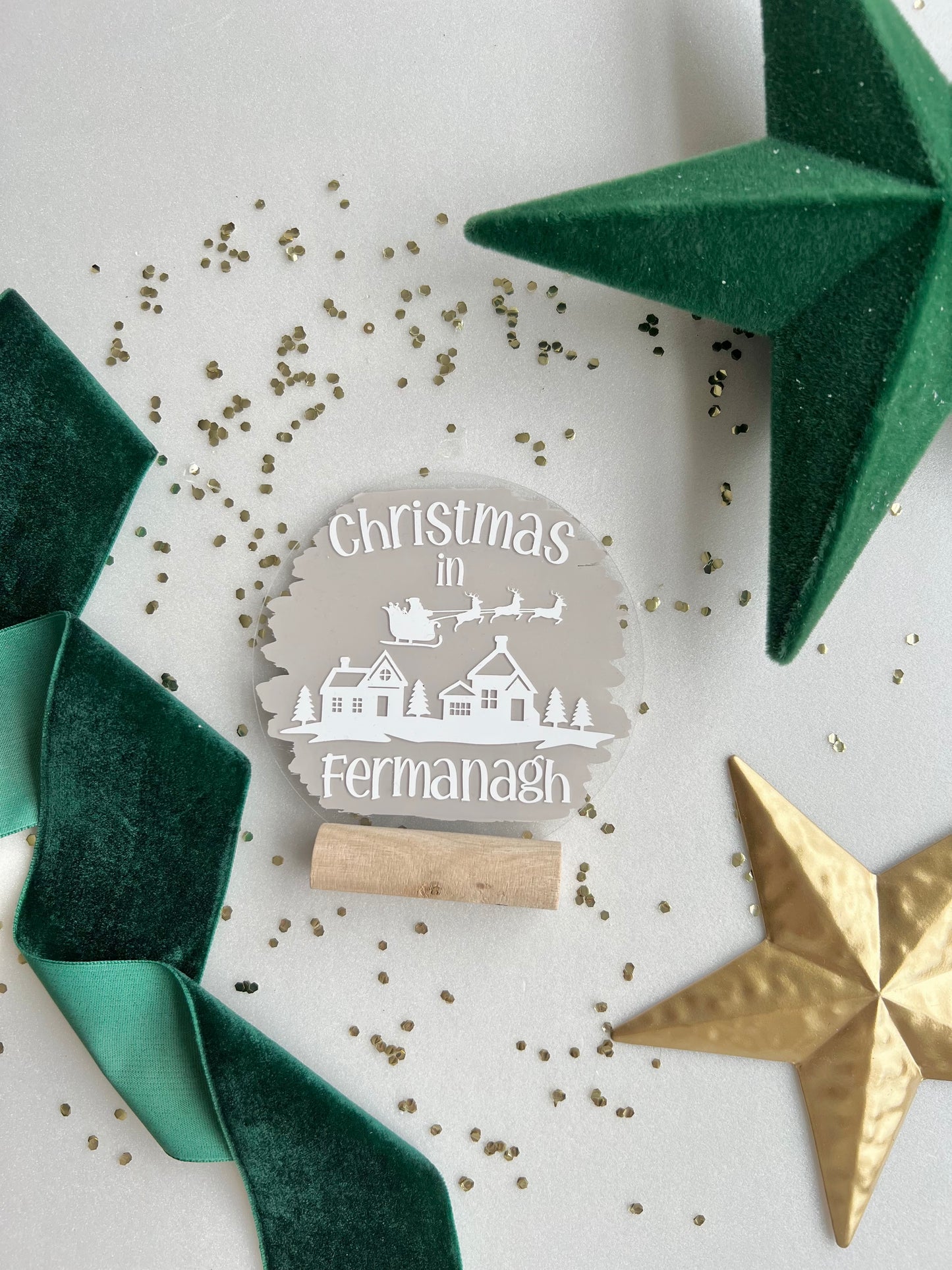 Christmas in [your town/village name] personalised acrylic plaque