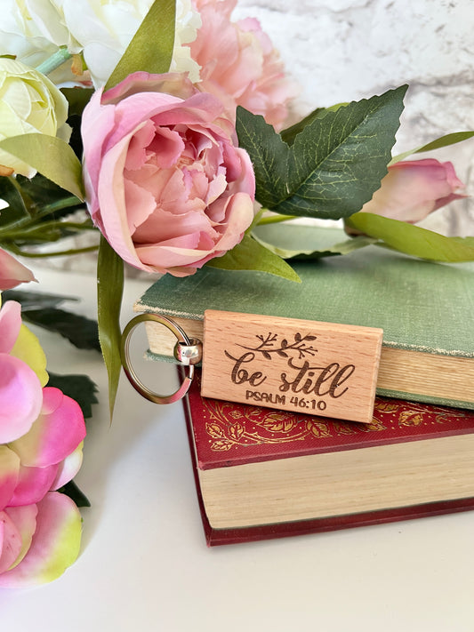 Be still engraved keyring