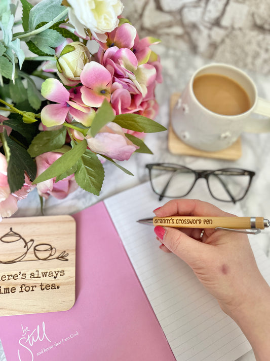 Granny’s crossword pen (engraved bamboo pen)