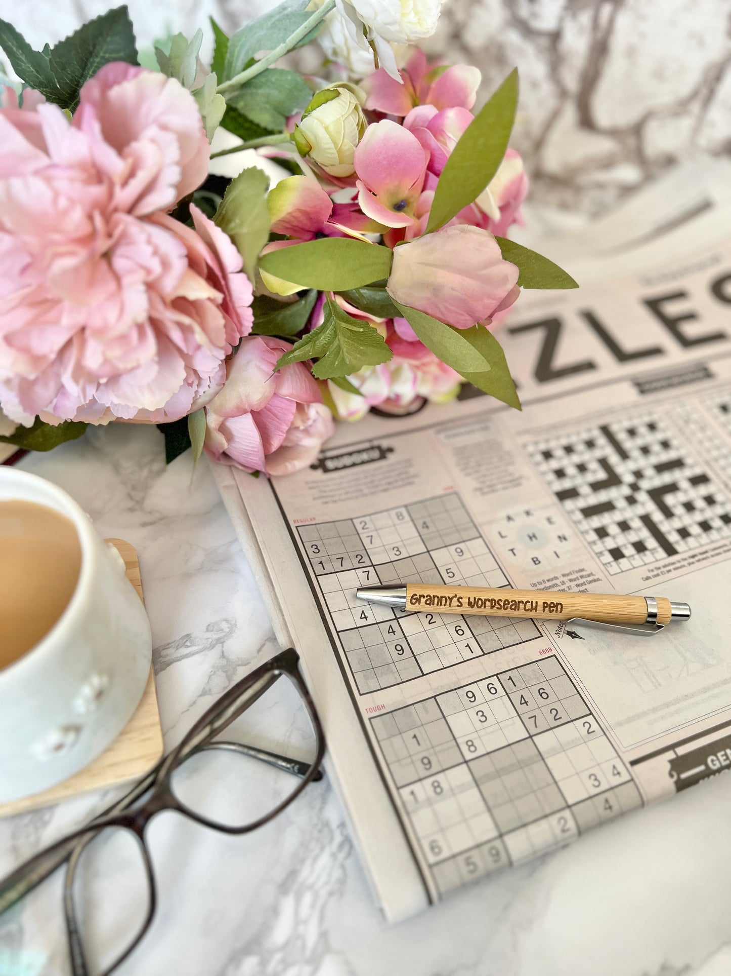 Granny’s wordsearch pen (engraved bamboo pen)