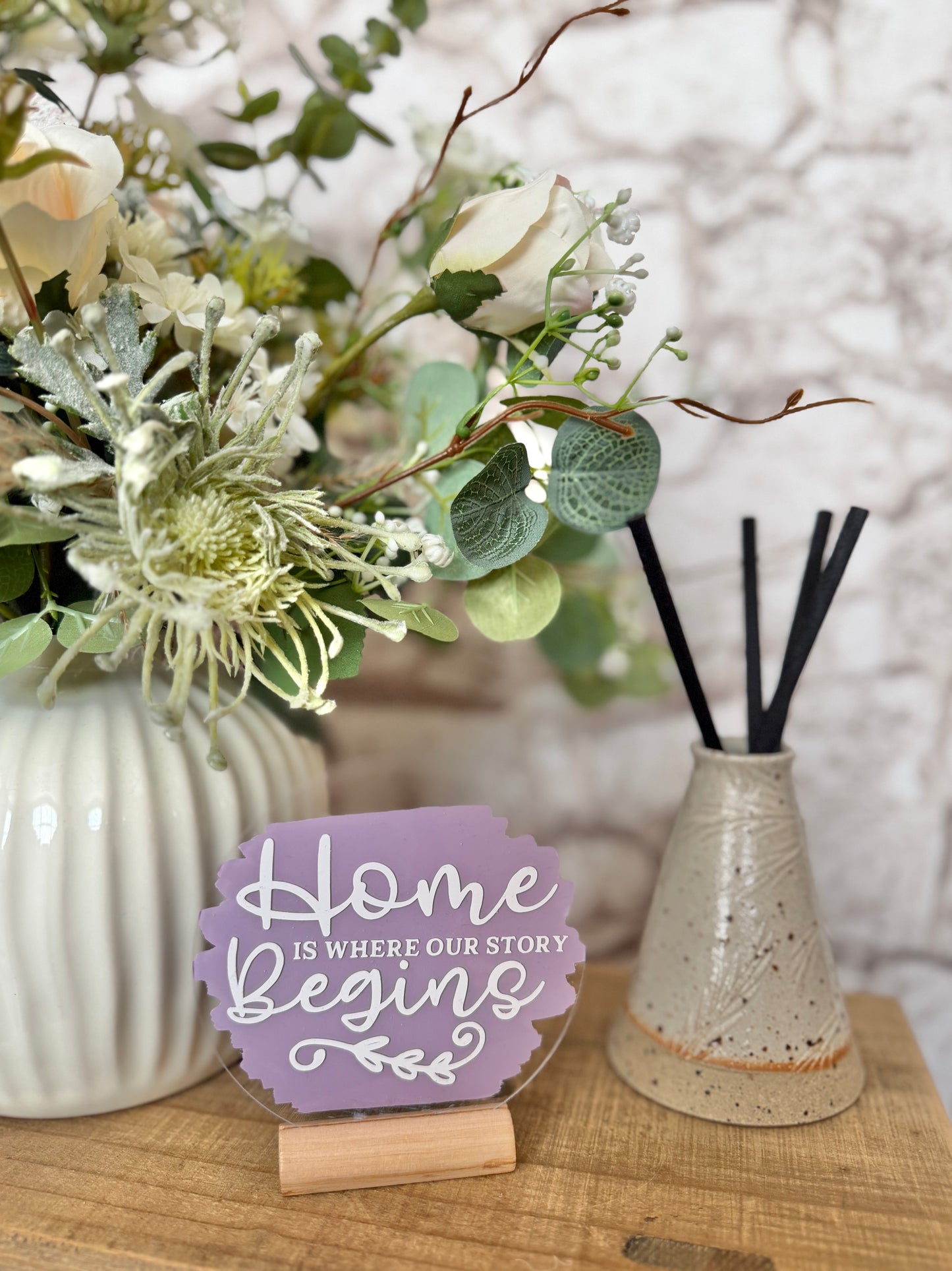 Home is where our story begins acrylic plaque