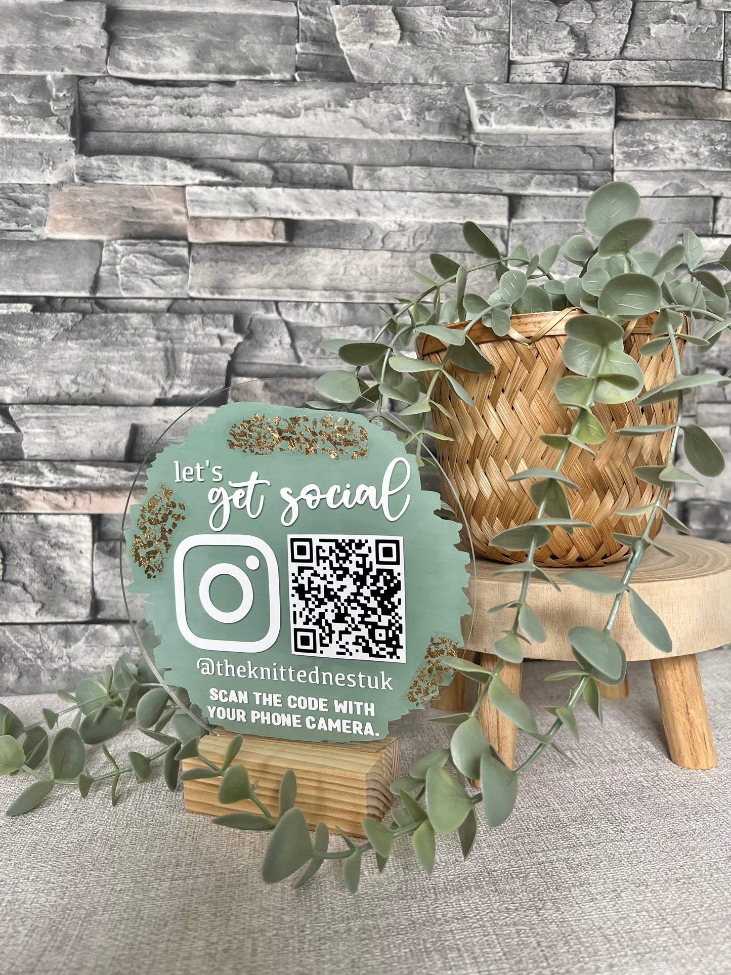 QR Code business plaque