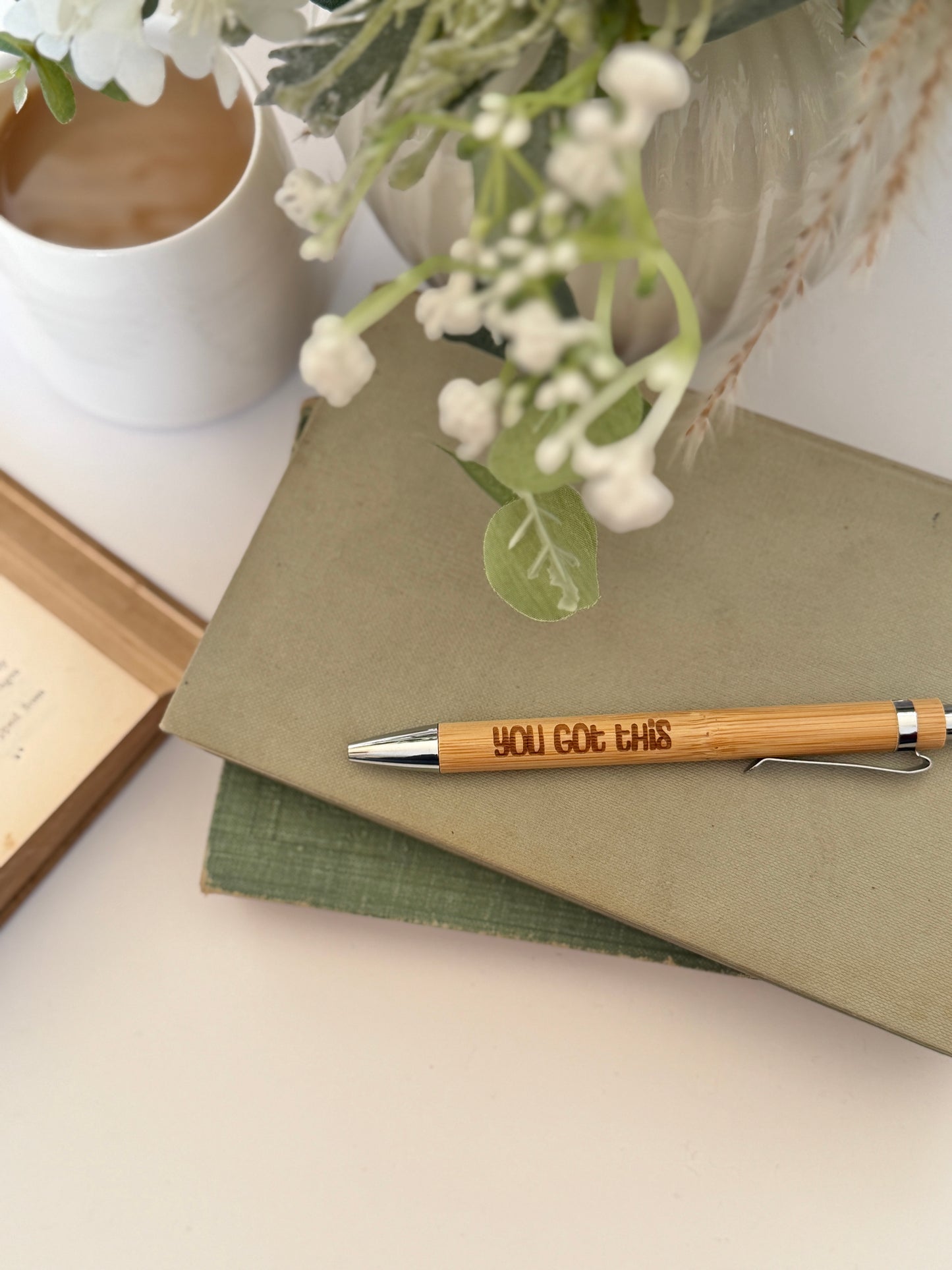 You got this engraved bamboo pen
