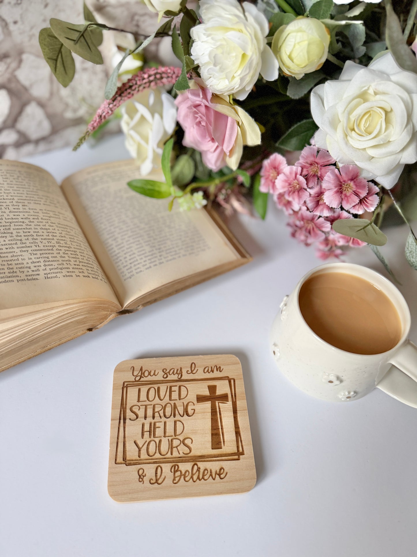 You say I am... I believe engraved wooden coaster