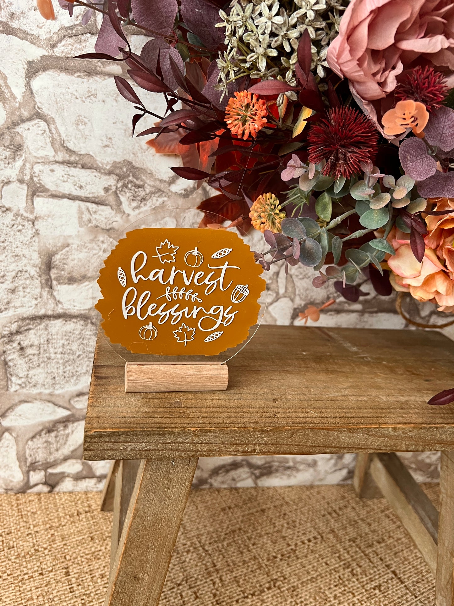 Harvest blessings acrylic plaque