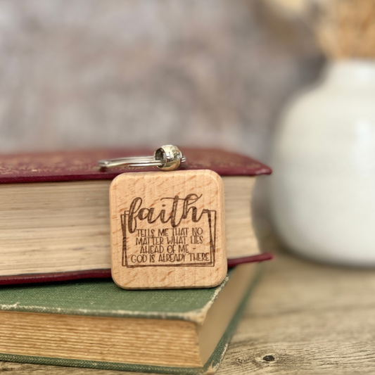 Faith engraved keyring