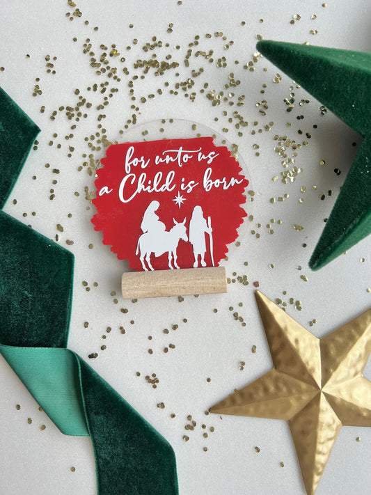 For unto us a child is born acrylic plaque