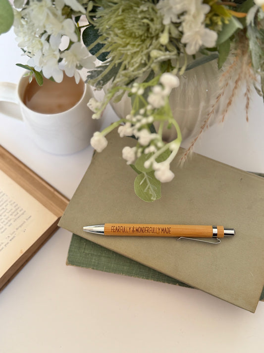 Fearfully & wonderfully made engraved bamboo pen