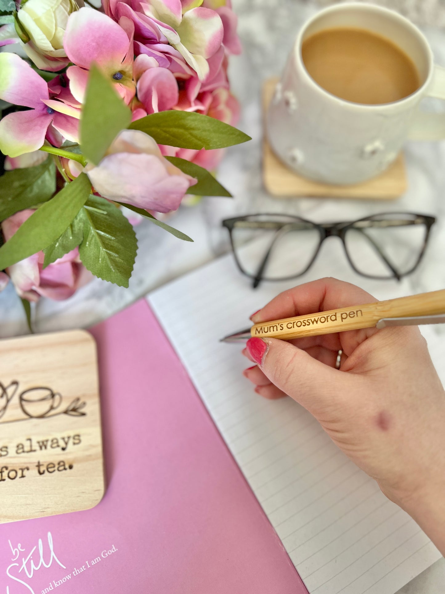 Mum’s crossword pen (engraved bamboo pen)