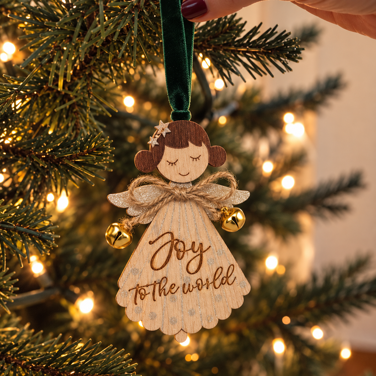 Wooden Angel Christmas Tree Decoration – Choice of 4 Designs