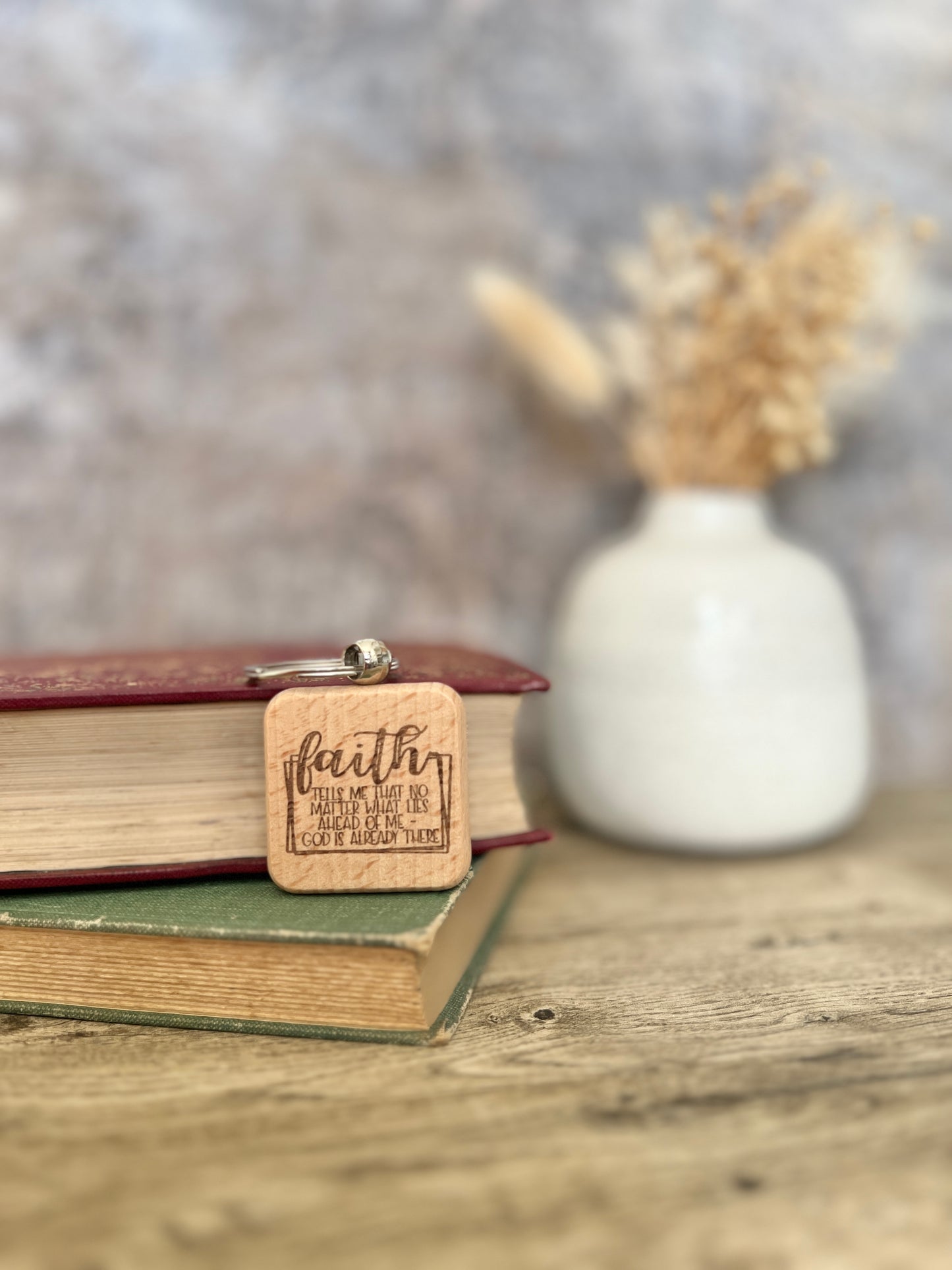 Faith engraved keyring