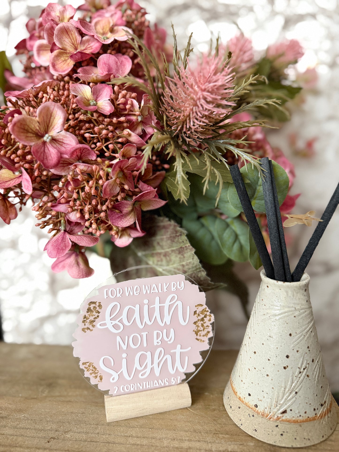 Walk by faith acrylic plaque