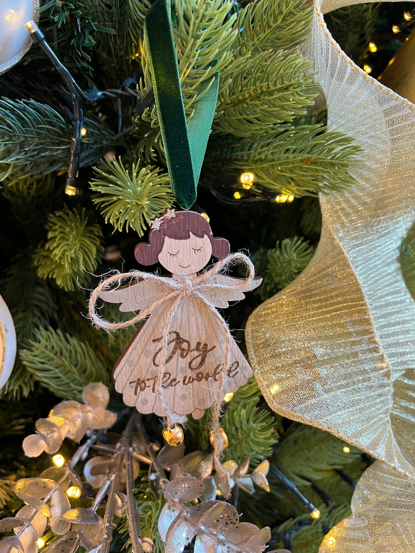 Joy to the World angel tree decoration
