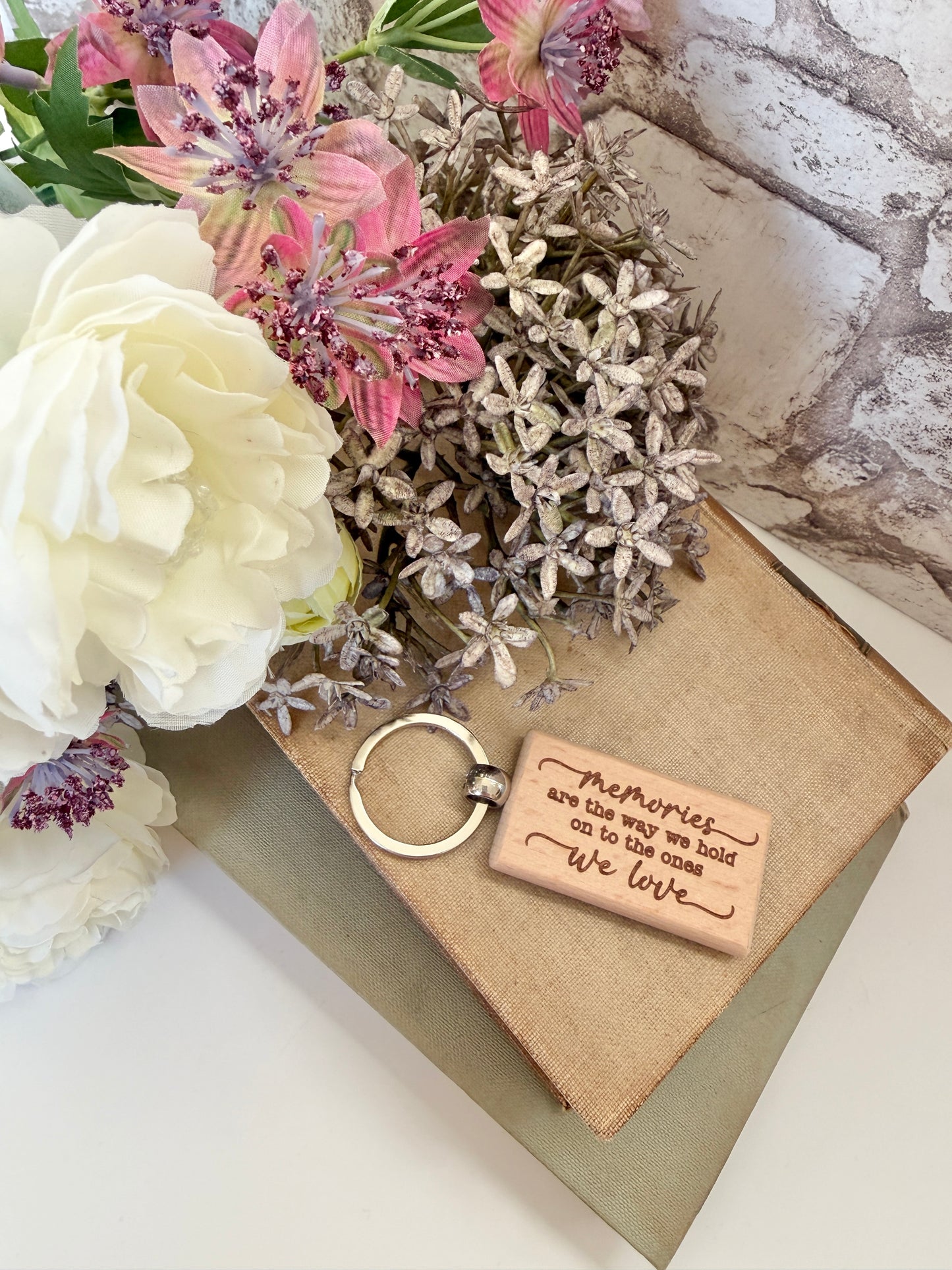 Memories engraved keyring