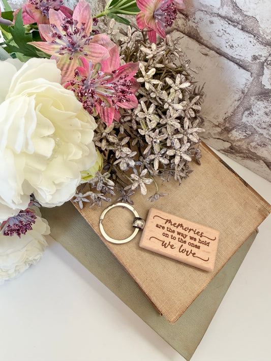 Memories engraved keyring
