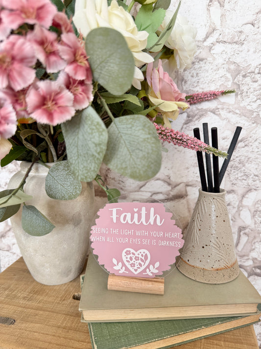 Faith heart acrylic plaque