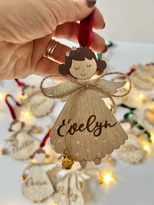 Personalised angel tree decoration