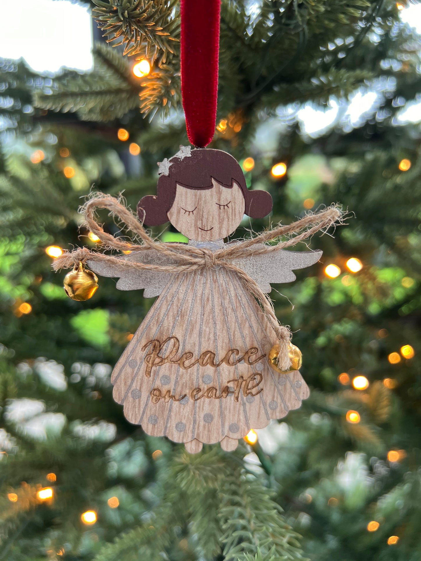 Peace on Earth angel tree decoration