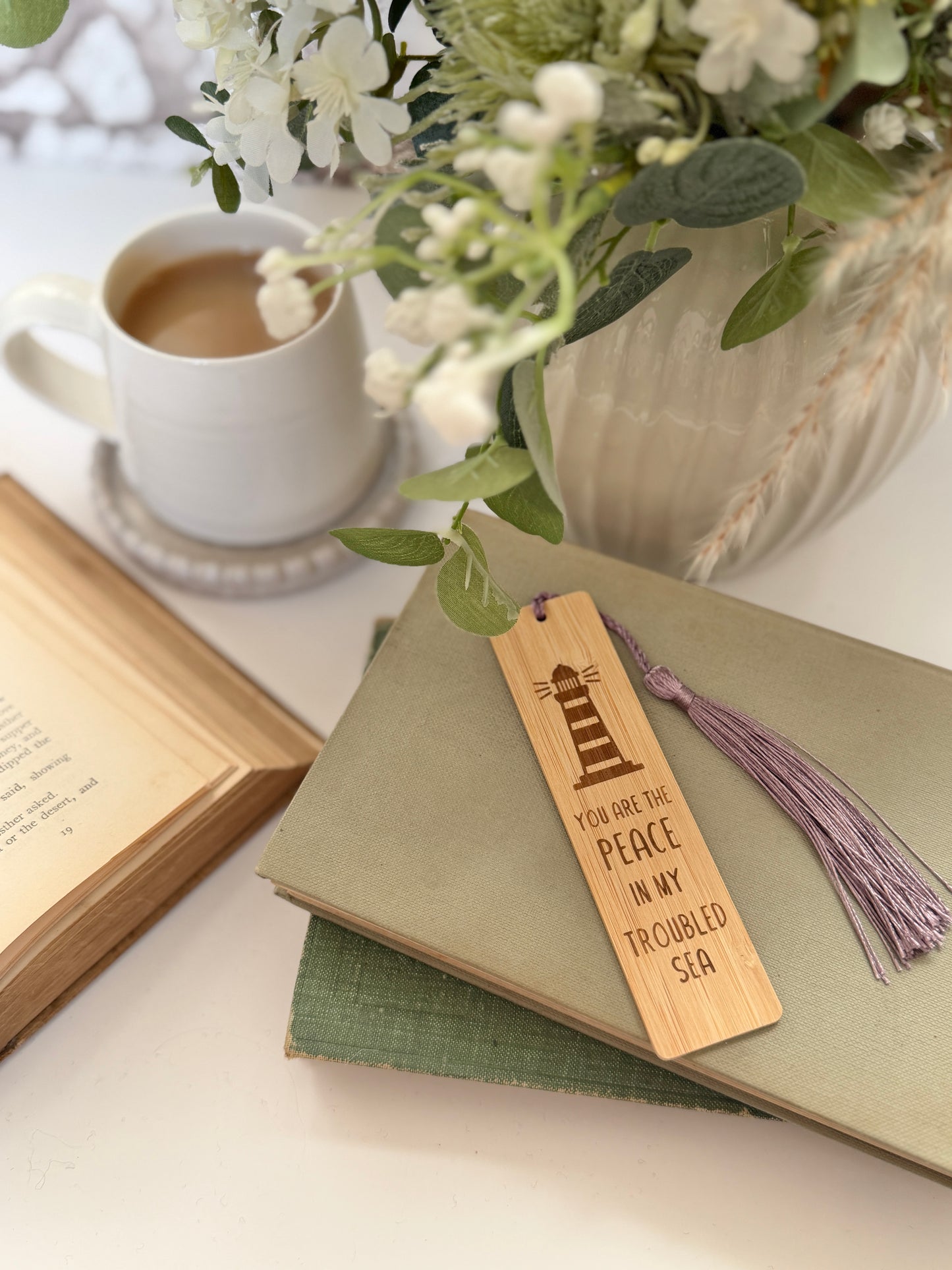 Lighthouse wooden engraved bookmark