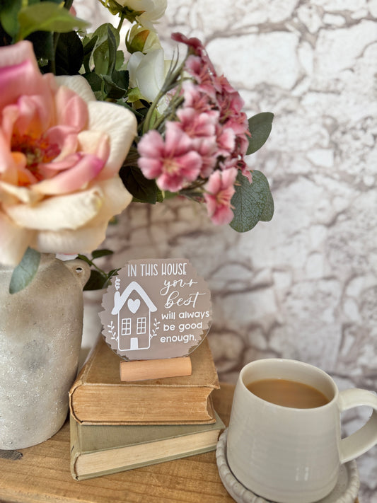 In this house acrylic plaque