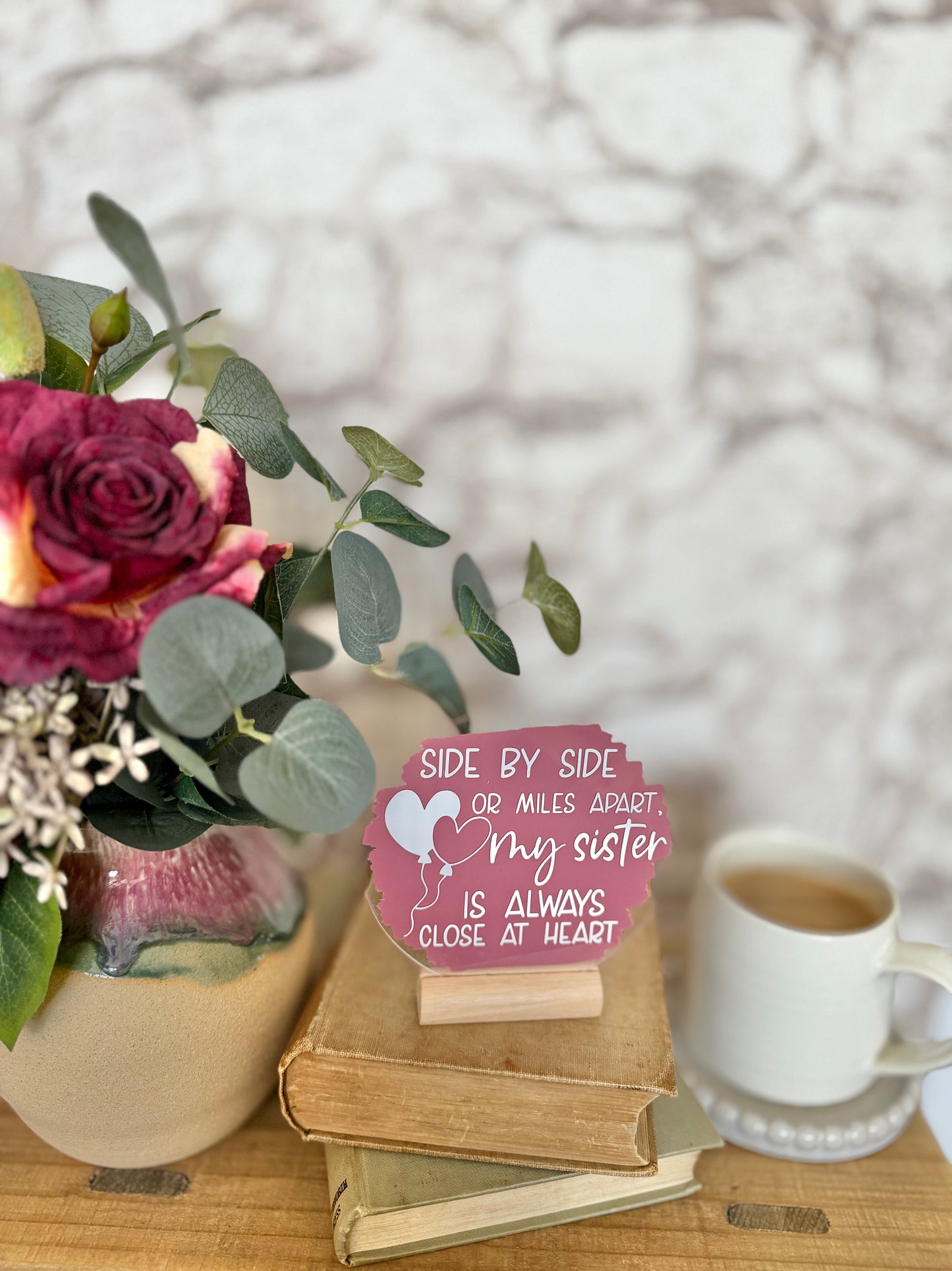 Sister close at heart acrylic plaque