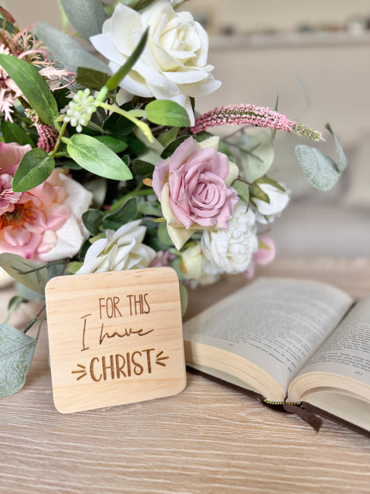 For this I have Christ engraved coaster