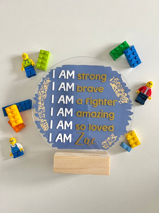 Affirmation warrior 6” plaque - (personalised)