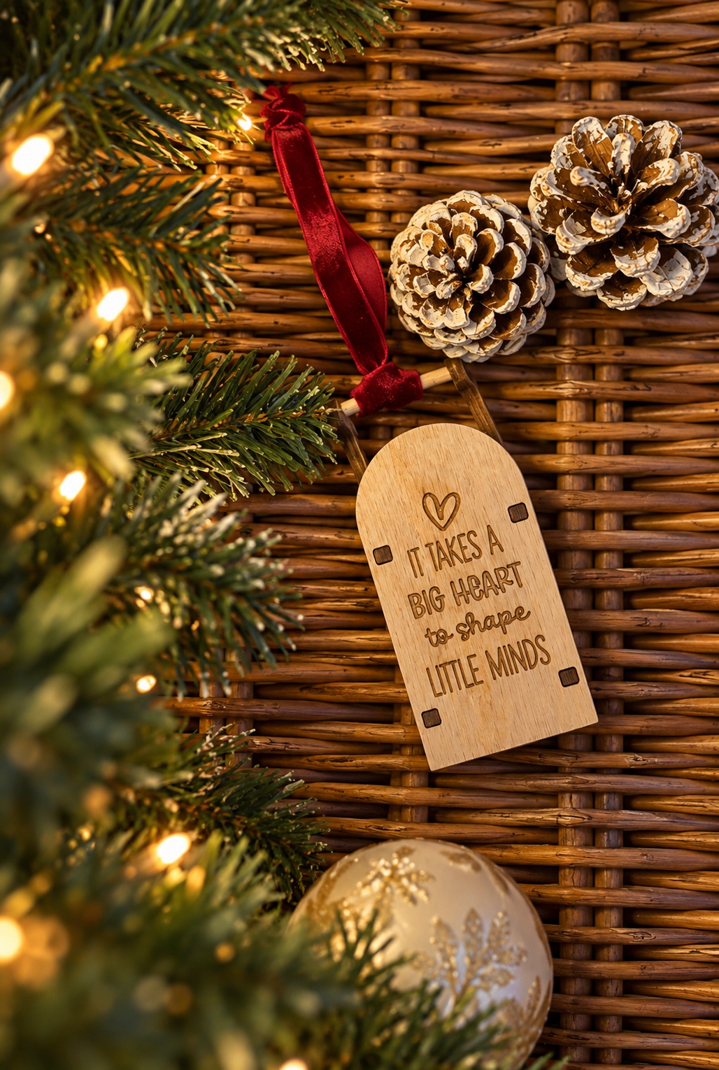 Wooden Sleigh Christmas Tree Decoration - choice of 16 designs