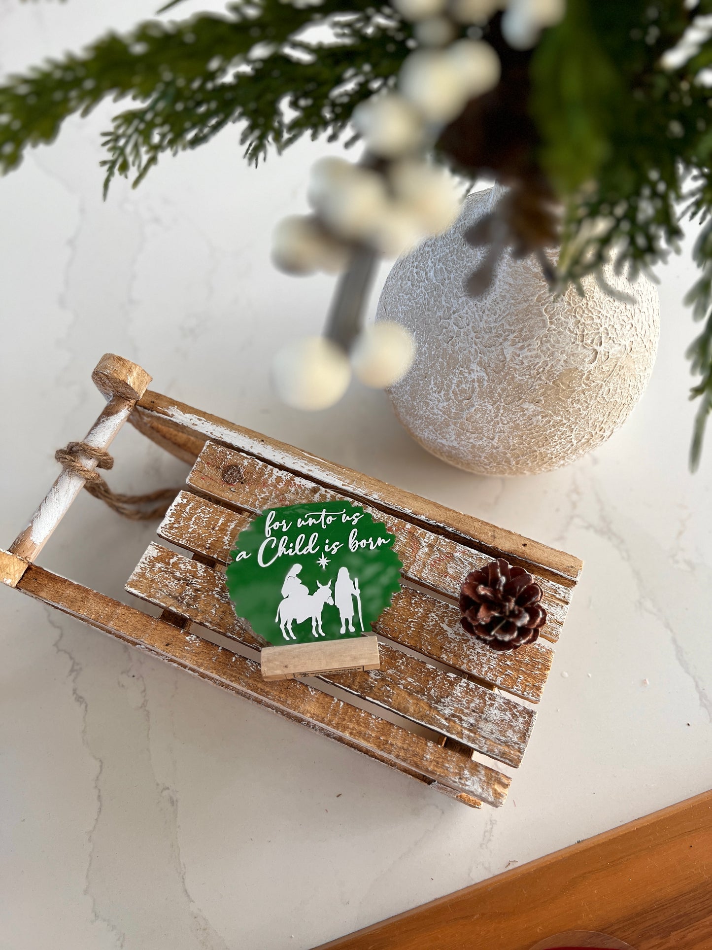 For unto us a child is born acrylic plaque